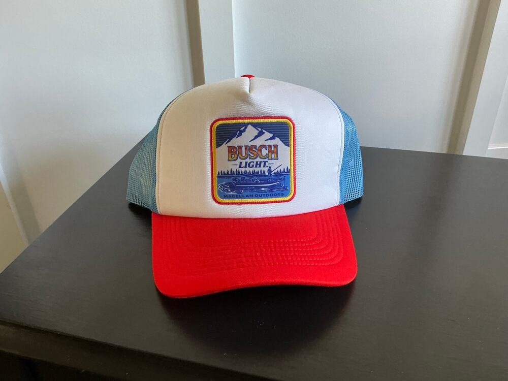 NWT Magellan Outdoors x Busch Light Fishing Trucker Hat Snapback Cap